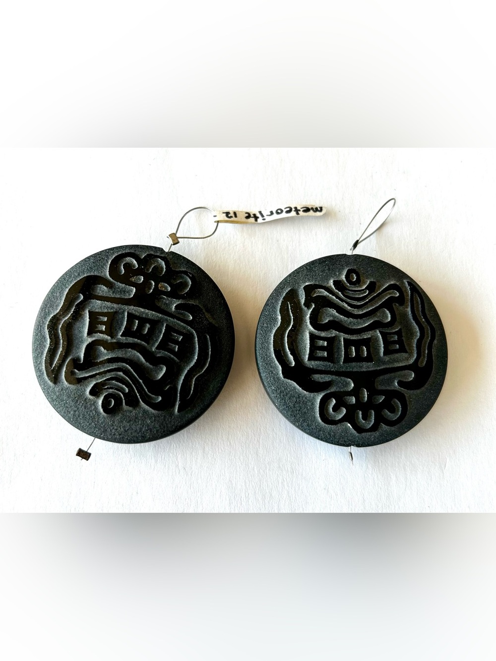 Meteorite Rock carved pendants